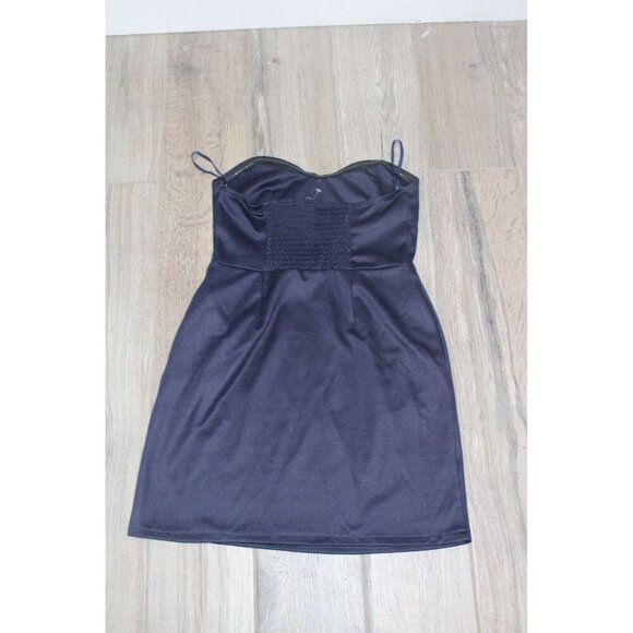 Urban Outfitters Silence + Noise Mini Dress Navy Blue Strapless Y2k Formal Retro - Picture 3 of 7